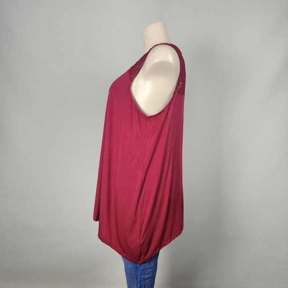 In Every Story Burgundy Sleeveless Top Size 5X - Picture 4 of 8